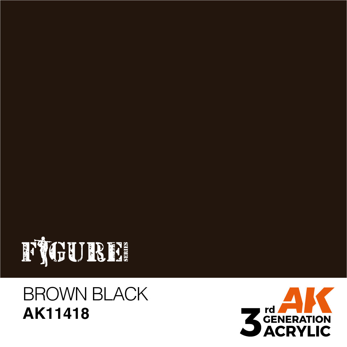 AK Interactive - 3 Gen Figures Acrylics - Brown Black  17ml