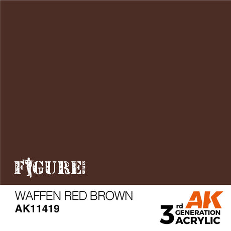 AK Interactive - 3 Gen Figures Acrylics - Waffen Red Brown 17ml
