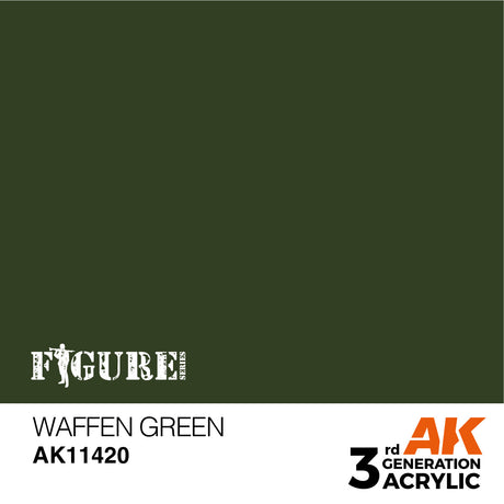 AK Interactive - 3 Gen Figures Acrylics - Waffen Green 17ml