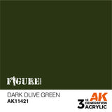 AK Interactive - 3 Gen Figures Acrylics - Dark Olive Green 17ml