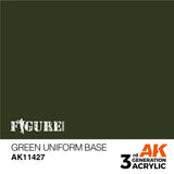 AK Interactive - 3 Gen Figures Acrylics - Green Uniform Base  17ml