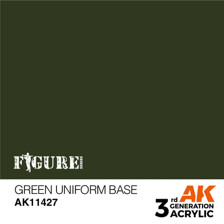AK Interactive - 3 Gen Figures Acrylics - Green Uniform Base  17ml