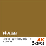 AK Interactive - 3 Gen Figures Acrylics - British Uniform Lights 17ml