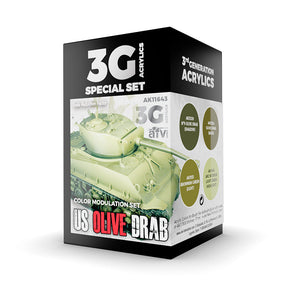 AK Interactive - 3 Gen Acrylics - Modulation Us Olive Drab 17ml