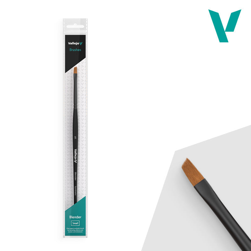Vallejo - Hobby Brushes: Blender Flat Angled Synthetic Brush Small