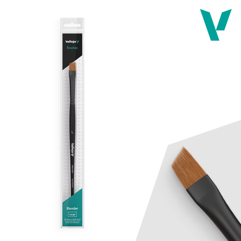 Vallejo - Hobby Brushes: Blender Flat Angled Synthetic Brush Large