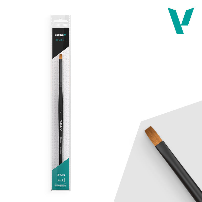Vallejo - Hobby Brushes: Effects Flat Rectangular Synthetic Brush No. 2