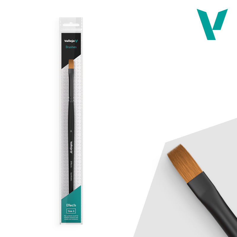 Vallejo - Hobby Brushes: Effects Flat Rectangular Synthetic Brush No. 6