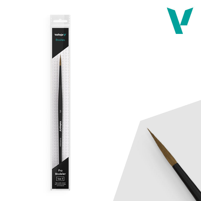 Vallejo - Hobby Brushes: Pro Modeler Natural Hair Round Brush No. 3